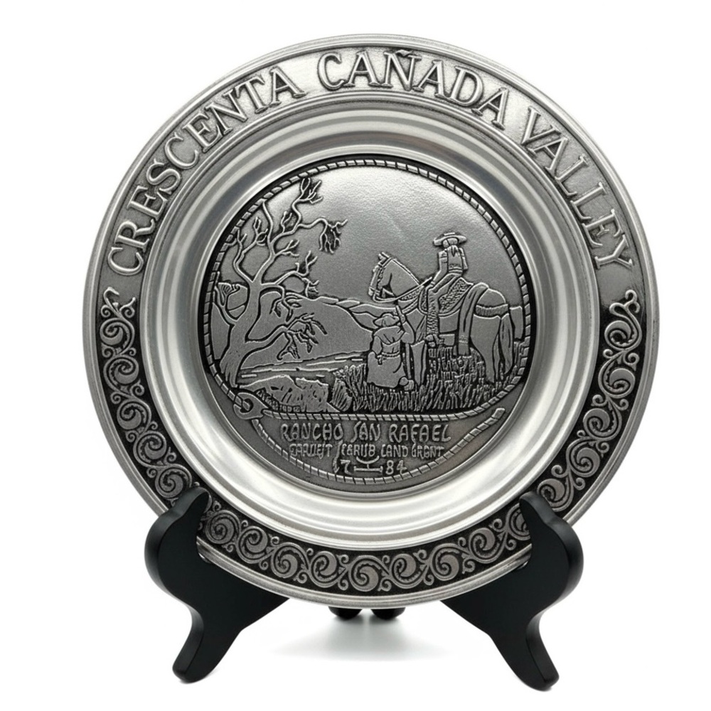 Wilton Pewter Plate Crescenta Canada Valley‎ Rancho San Rafael 1975 Vintage